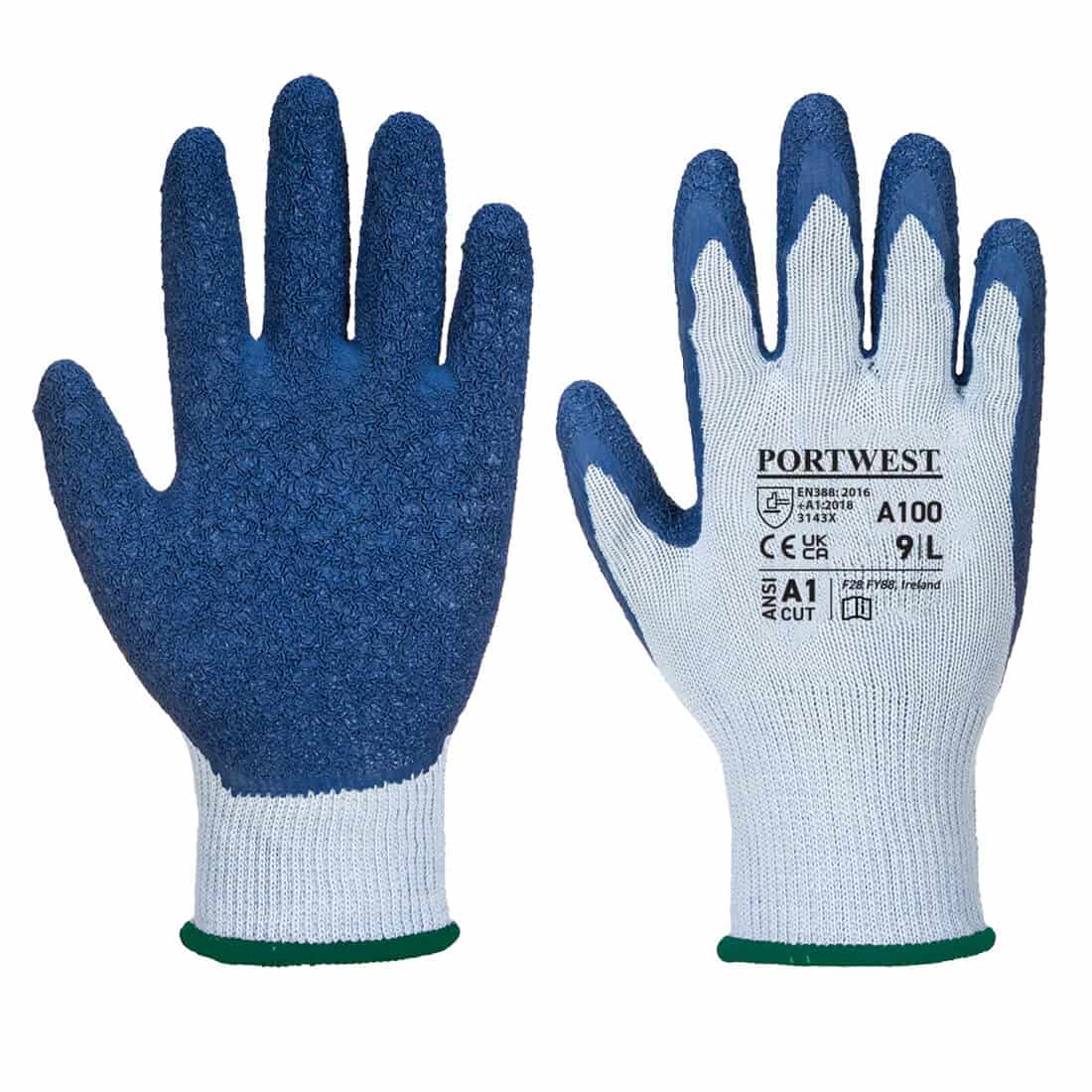 A100 Grip Safety gloves by Portwest in Blue
