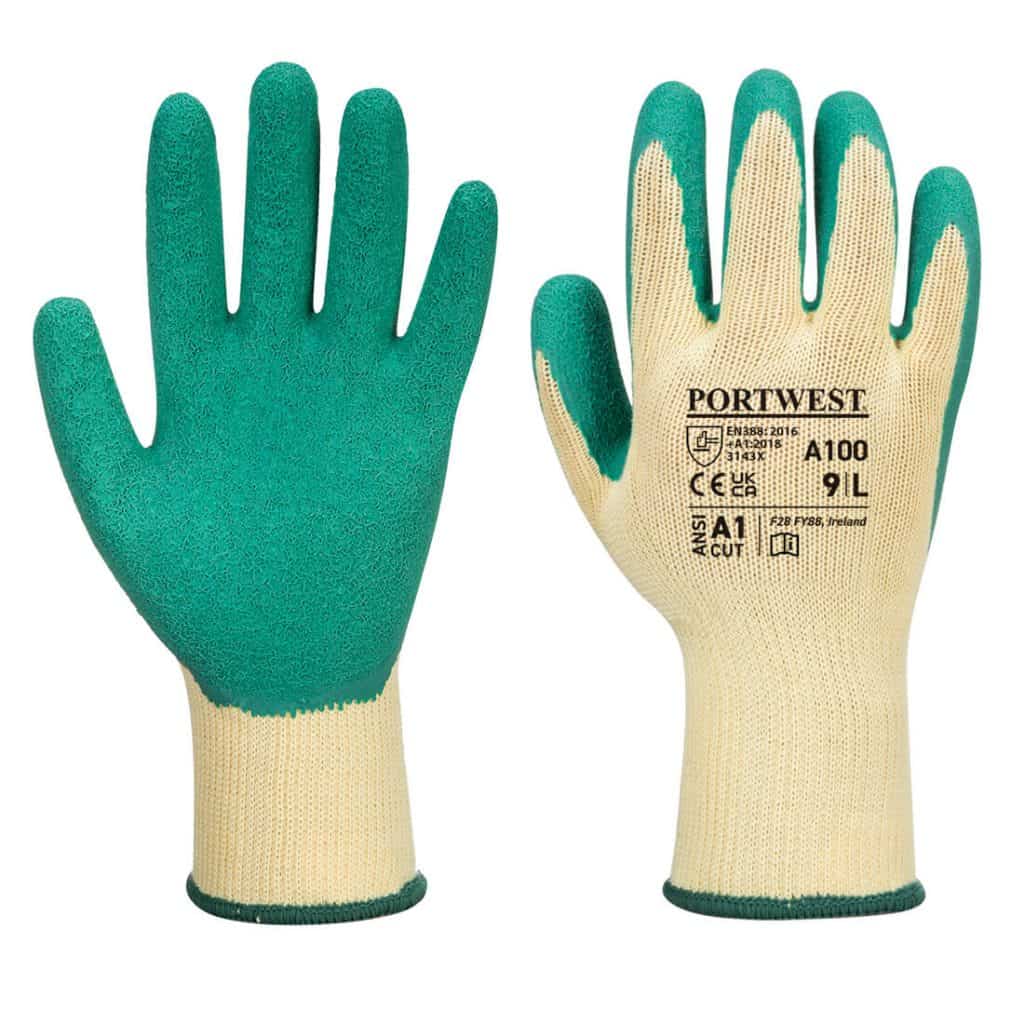 A100 Grip Safety gloves by Portwest in Green