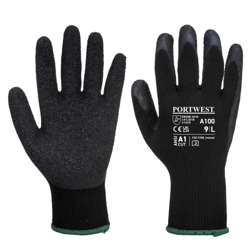 A100 Grip Safety gloves by Portwest in black