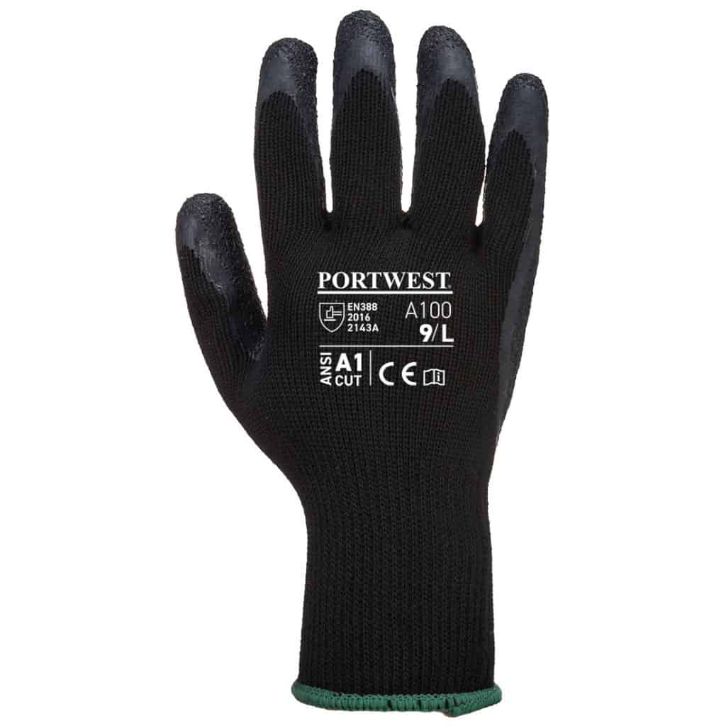 A100 Grip Safety gloves by Portwest in black