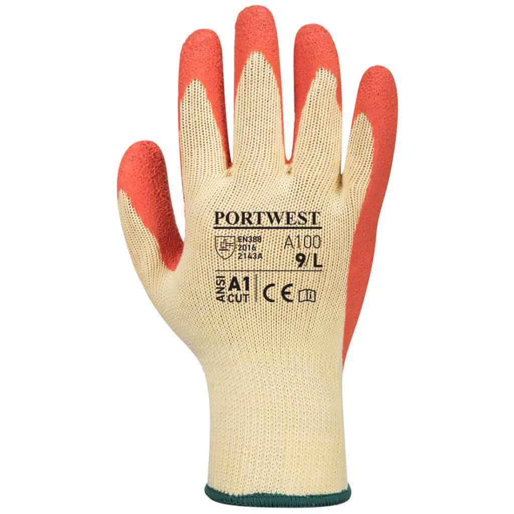 A100 Grip Safety gloves by Portwest in orange