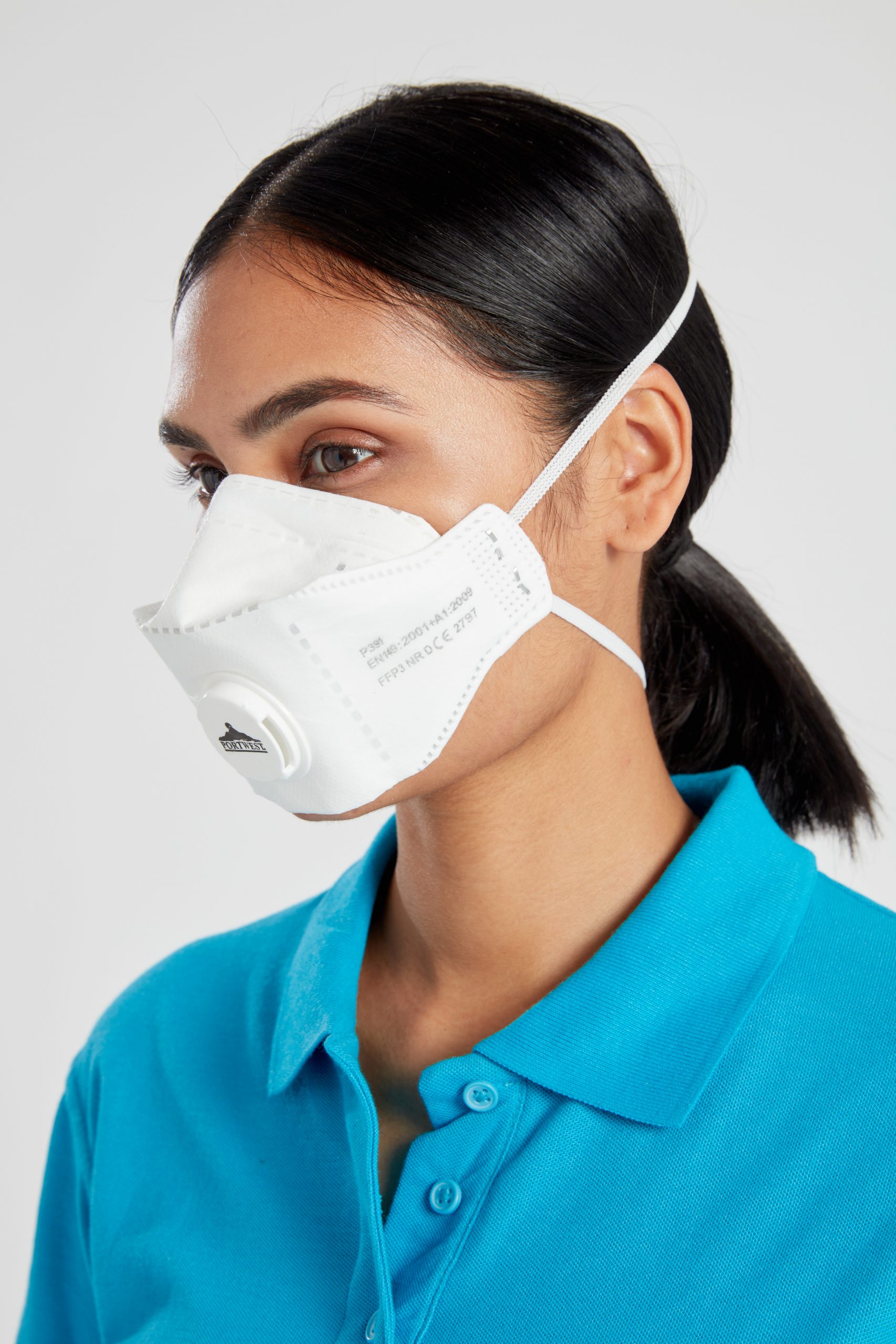 Portwest P391 EAGLE FFP3 Valved Dolomite Fold Respirator Pack of 10 - White P3 Mask