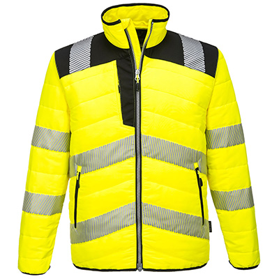 Portwest PW371 Baffle Jacket Hi Vis Yellow Front