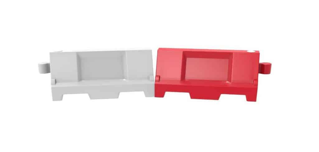 EVO 1.5 White and Red Barrier Water filled barrier