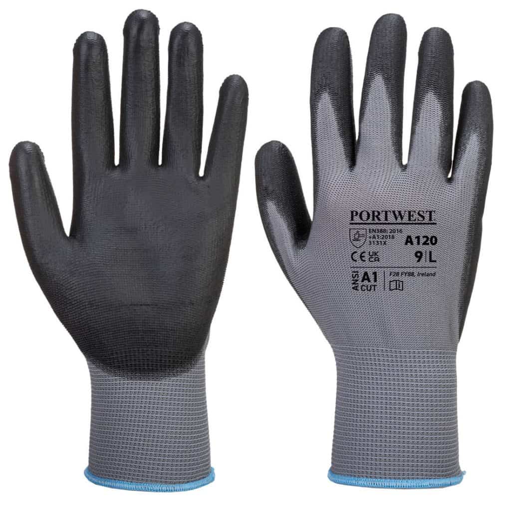 Portwest A120 - PU Palm Glove Grey Pair