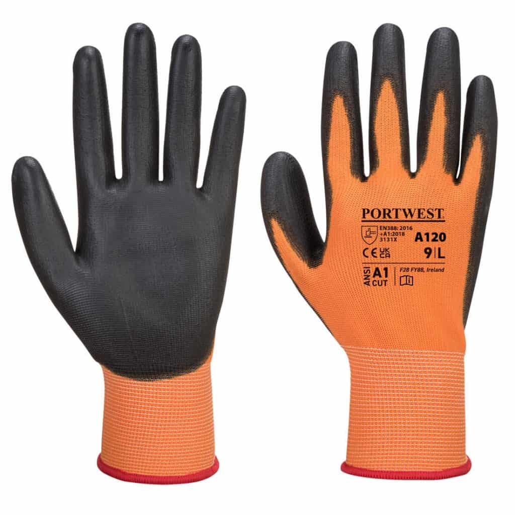 Portwest A120 - PU Palm Glove Orange Pair