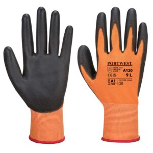 Portwest A120 - PU Palm Glove Orange Pair