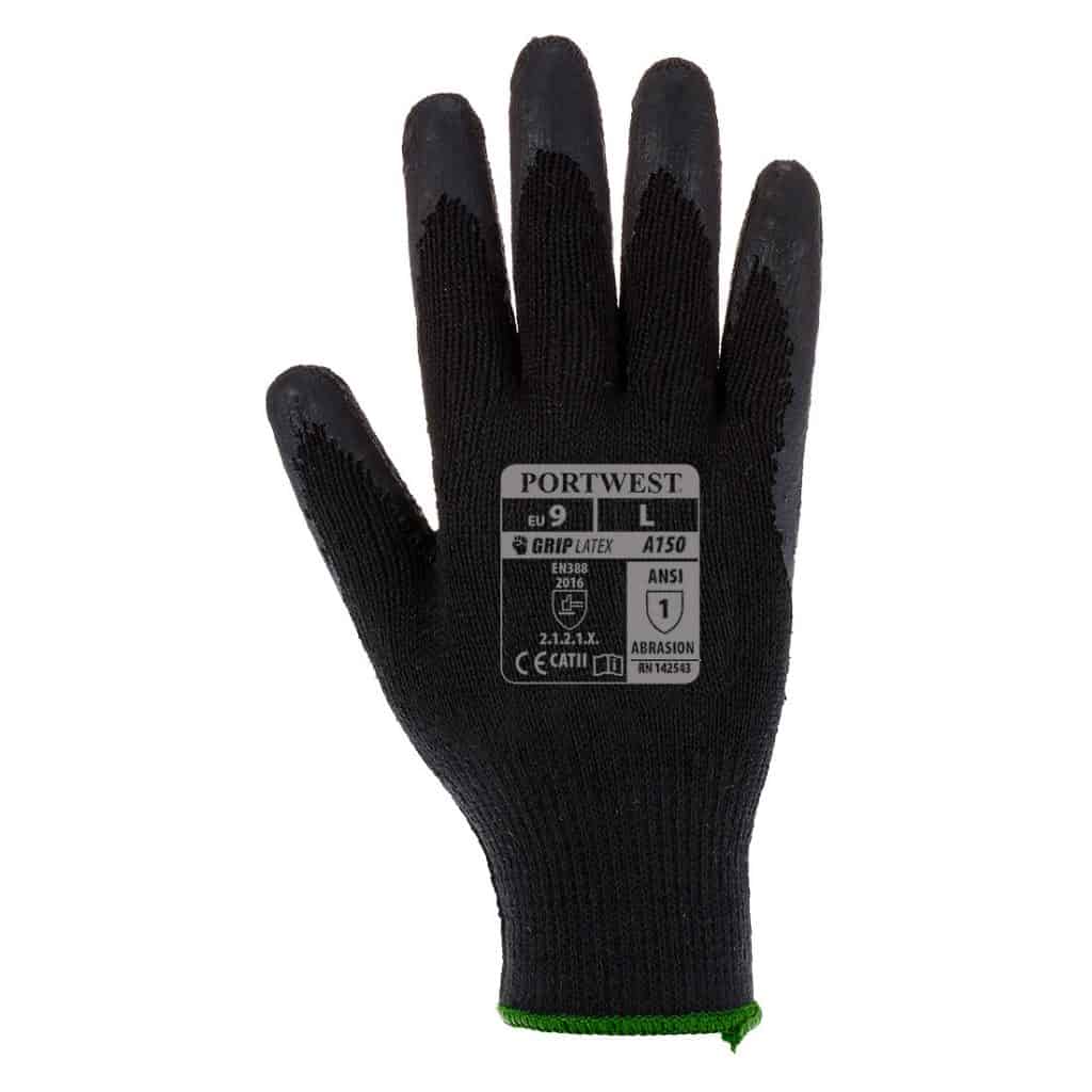 Portwest A150 - Classic Grip Glove - Latex Black