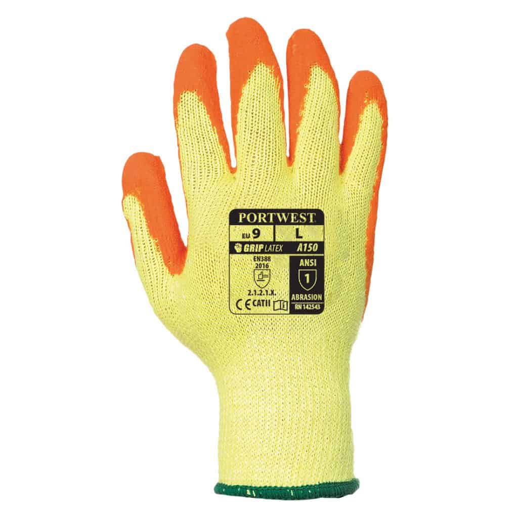 Portwest A150 - Classic Grip Glove - Latex Yellow