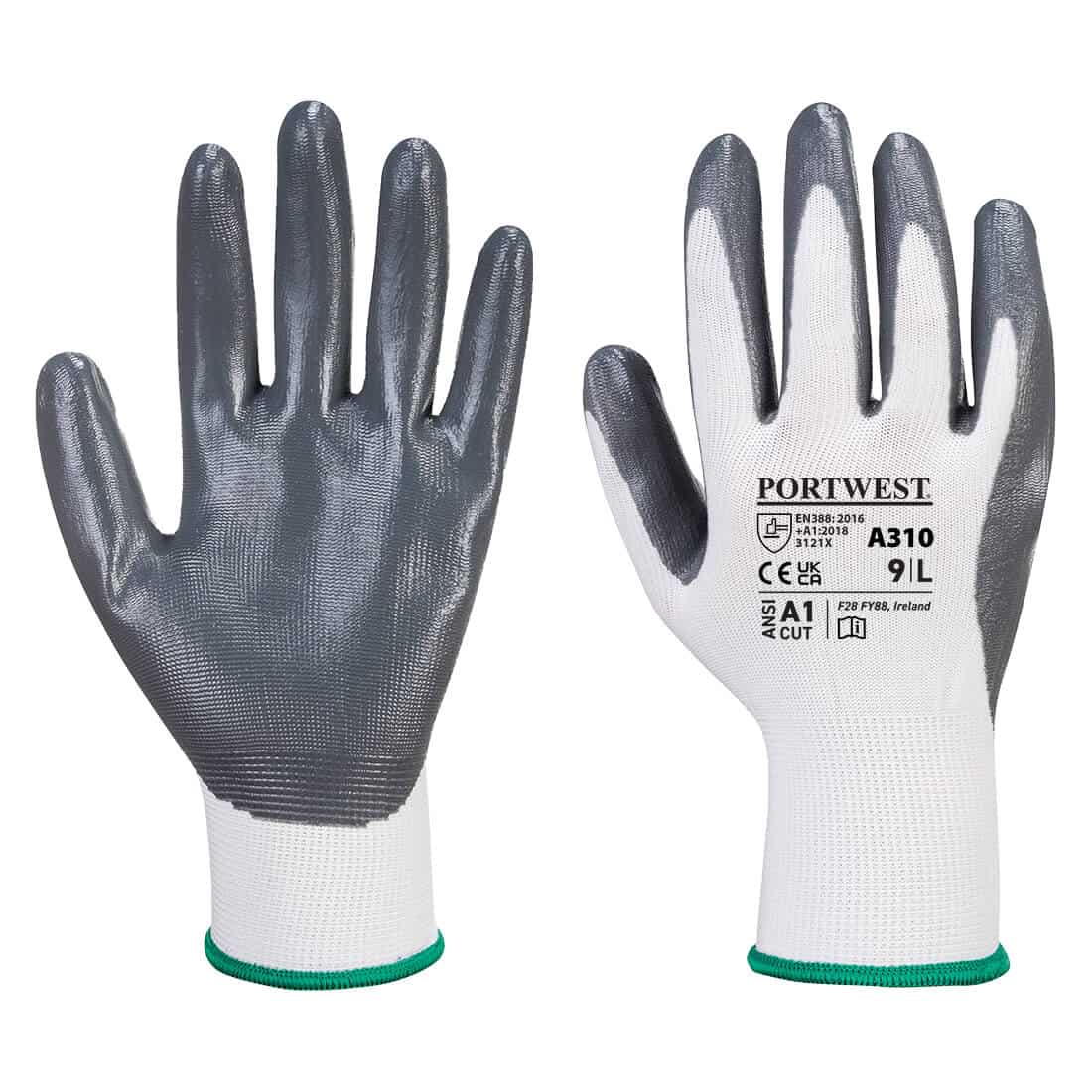 Portwest A310 - Flexo Grip Nitrile Glove Grey Pair