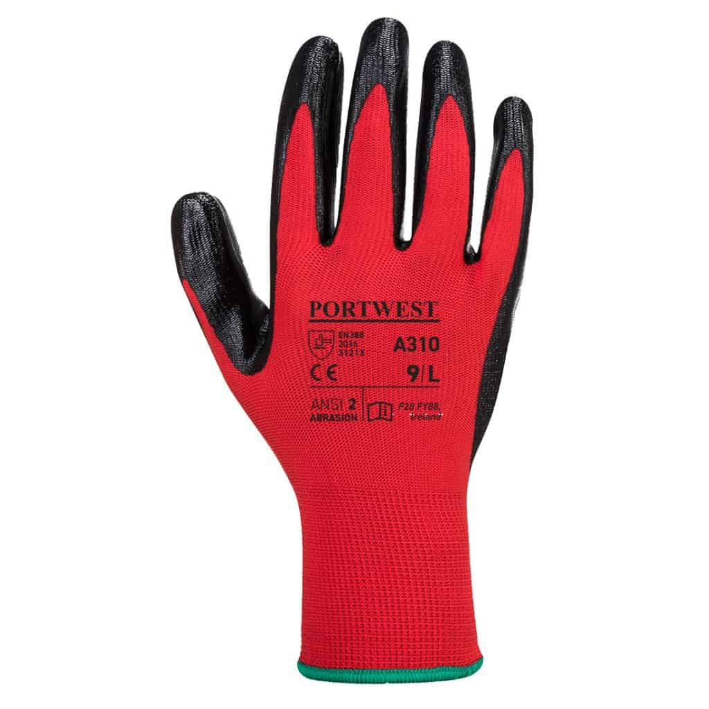 Portwest A310 - Flexo Grip Nitrile Glove Red