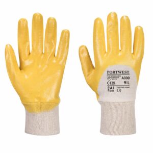 Portwest A330 - Nitrile Light Knitwrist Yellow Pair
