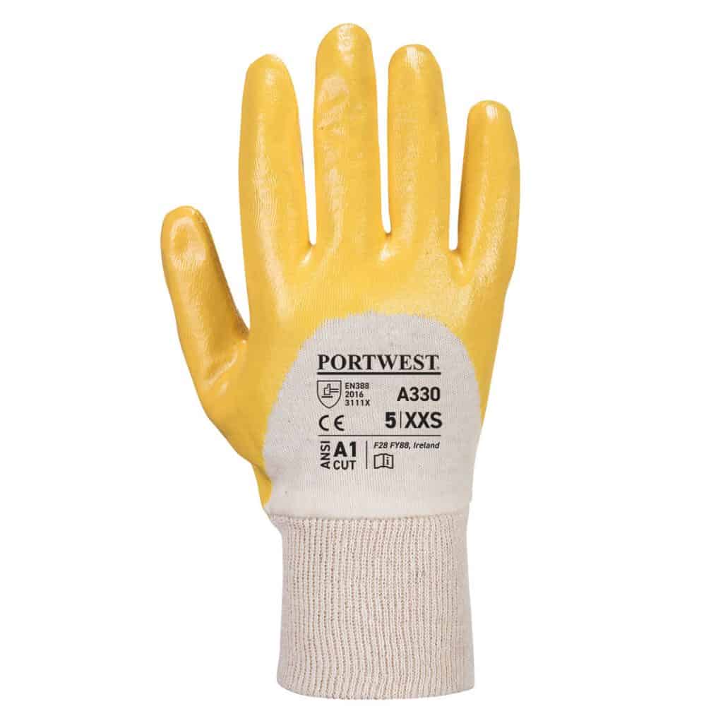 Portwest A330 - Nitrile Light Knitwrist Yellow