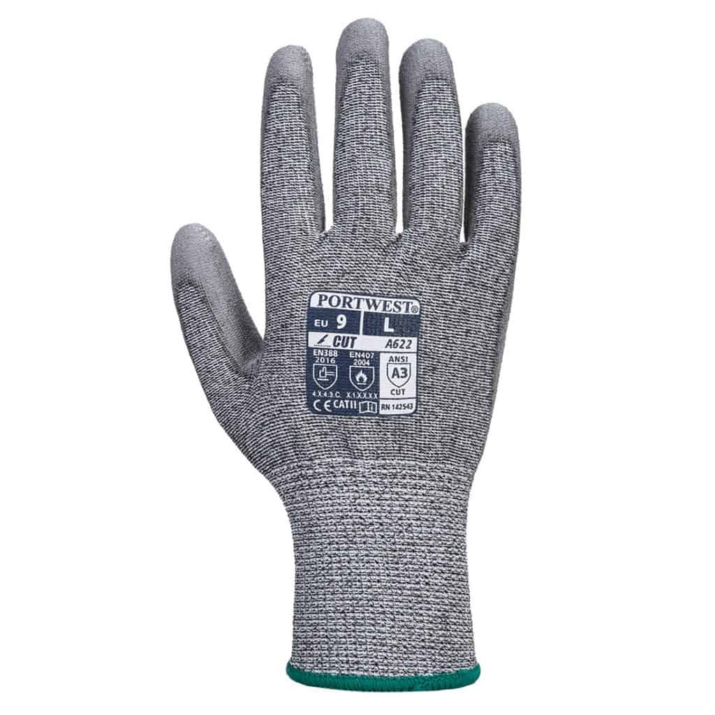 Portwest A622 - MR Cut PU Palm Glove Grey