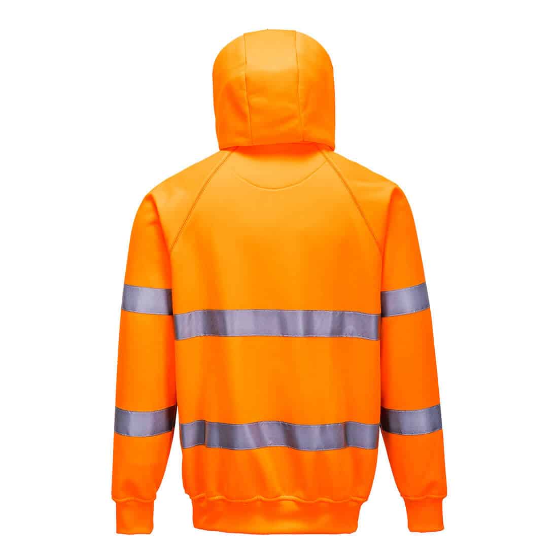 B304 Hi-Vis Hooded Sweatshirt By Portwest in Orange Back