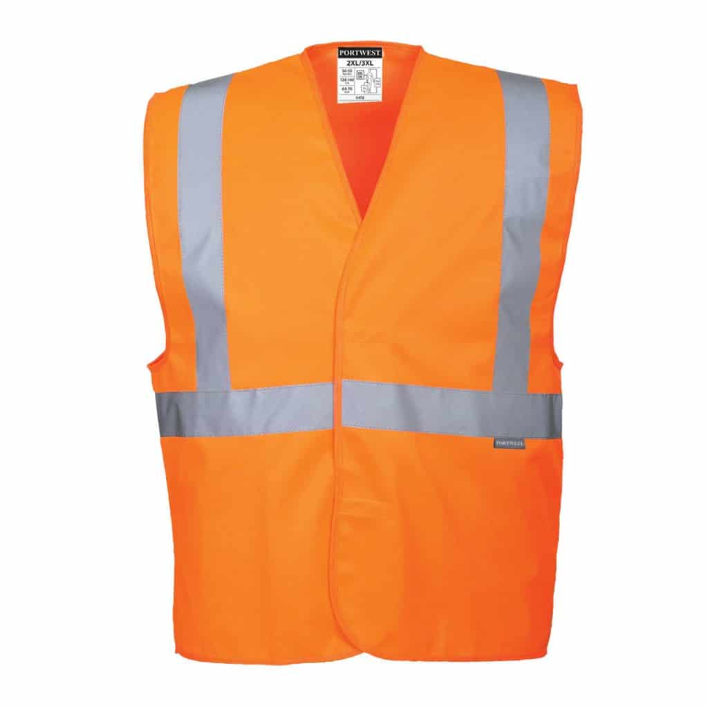 Portwest C470 Hi-Vis Two Band & Brace Vest Orange Front