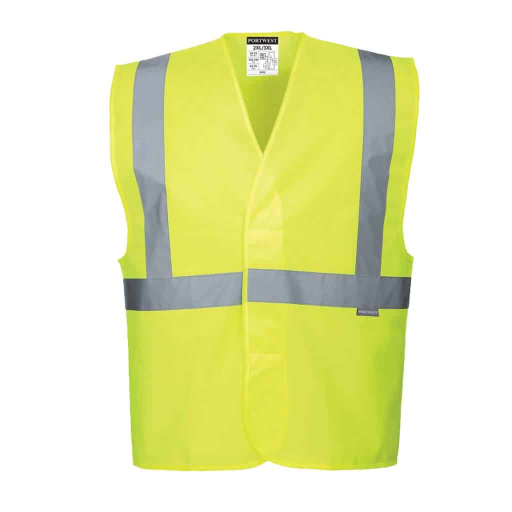 Portwest C470 Hi-Vis Two Band & Brace Vest Yellow Front