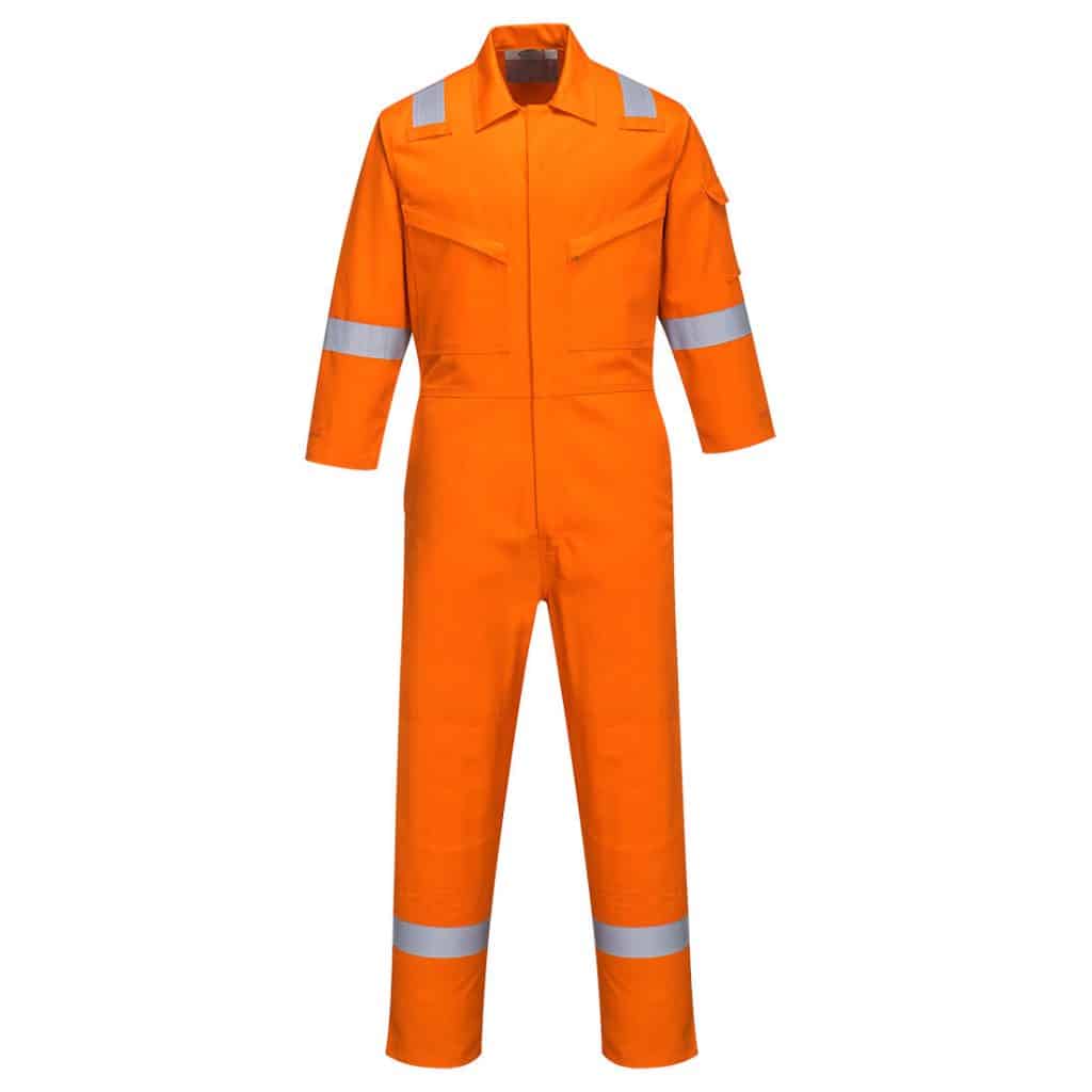 Portwest FR51 Orange Coverall Front