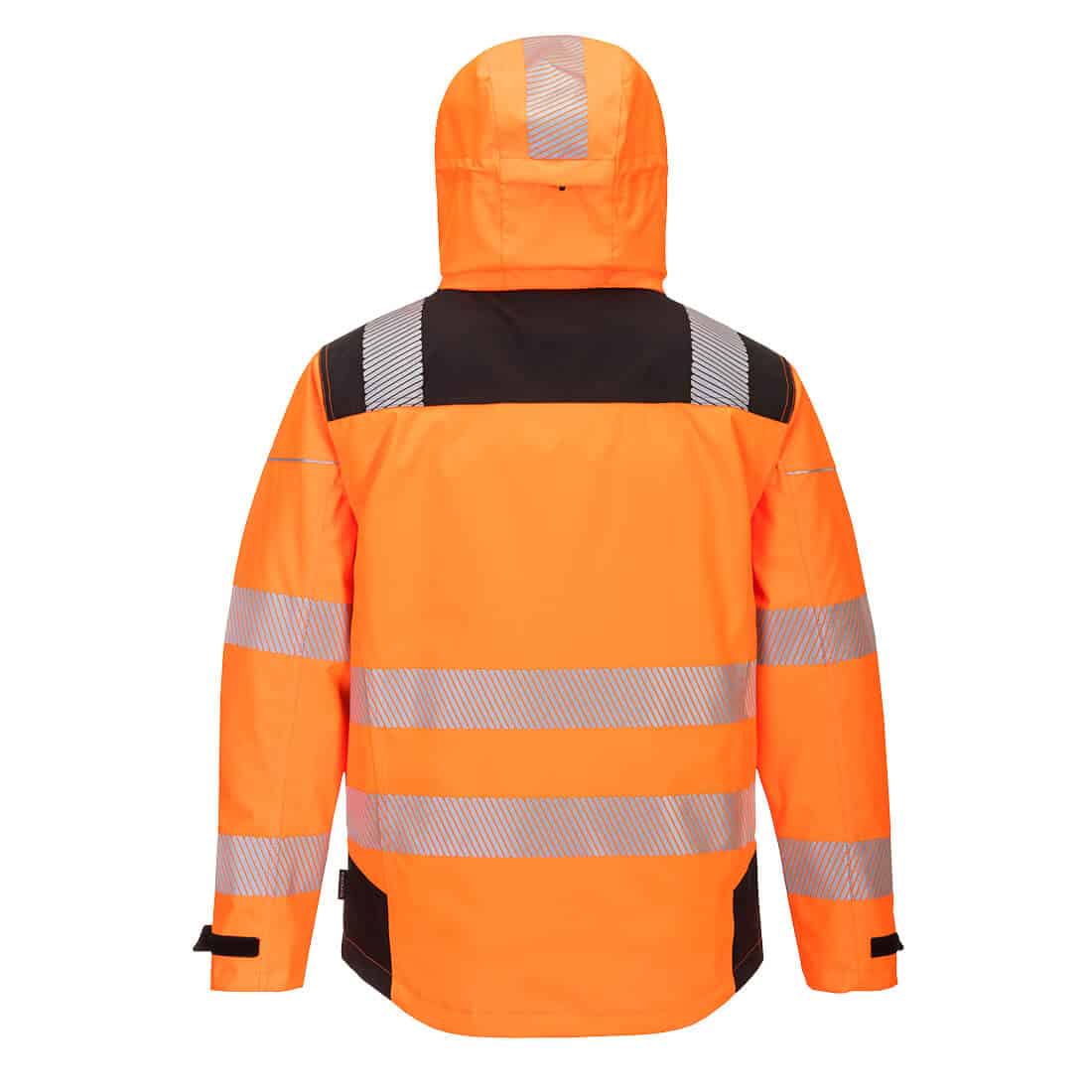 Portwest PW360 PW3 Hi-Vis Extreme Rain Jacket Orange Back