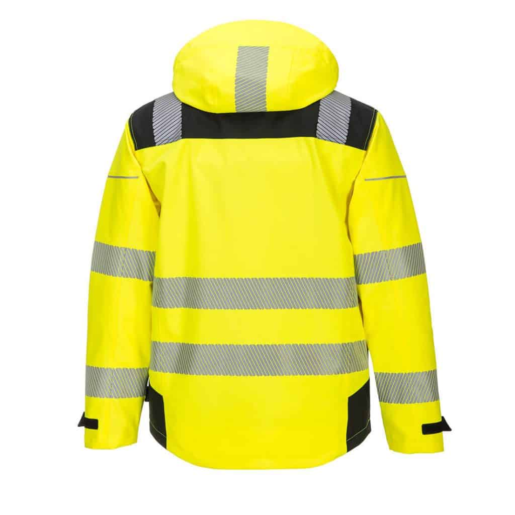 Portwest PW360 PW3 Hi-Vis Extreme Rain Jacket Yellow Back