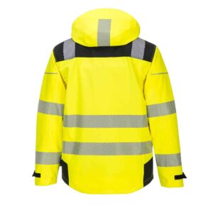 Portwest PW360 PW3 Hi-Vis Extreme Rain Jacket Yellow Back