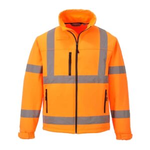 S424 Hi-Vis Classic Softshell Jacket Orange Front