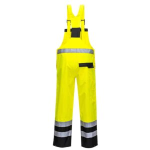 Portwest S488 Contrast Bib & Brace Yellow Back