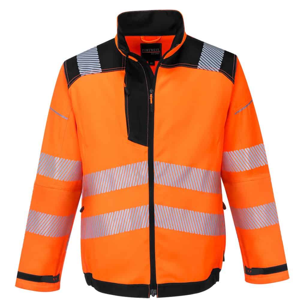 Portwest T500 PW3 Hi-Vis Work Jacket Orange Front