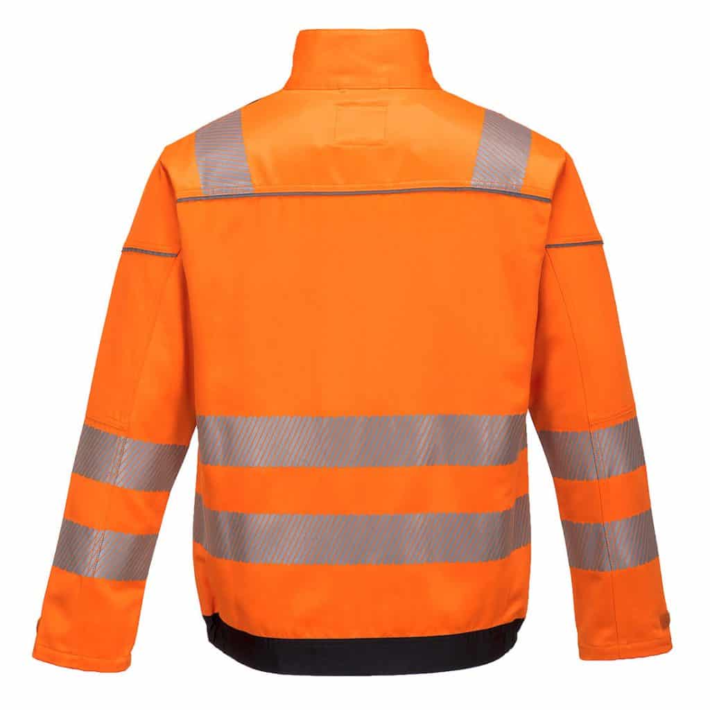Portwest T500 PW3 Hi-Vis Work Jacket Orange Back