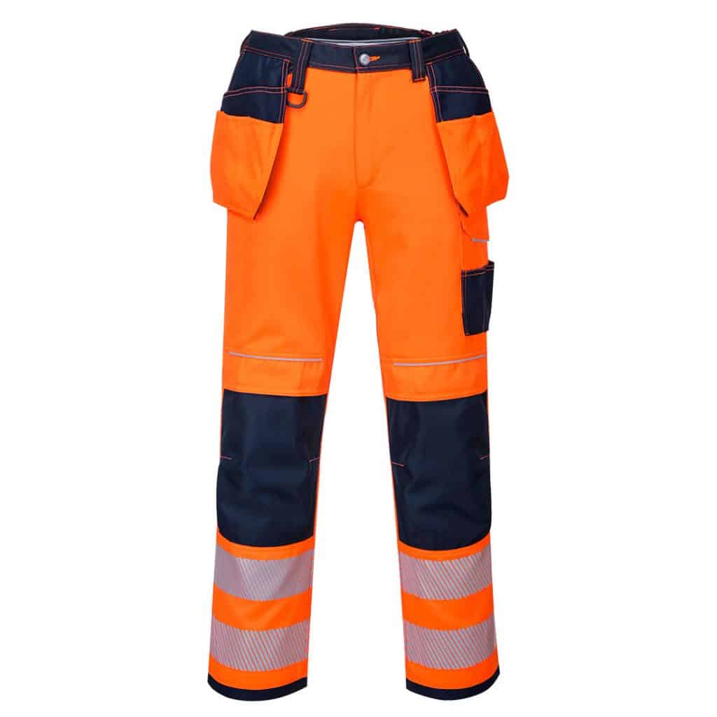 Portwest T501 PW3 Hi-Vis Holster Work Trouser Orange Front