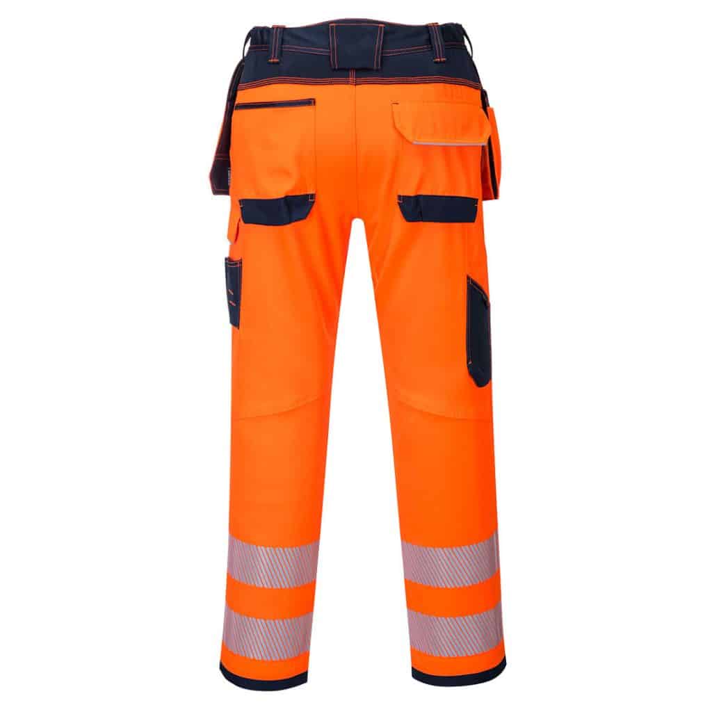 Portwest T501 PW3 Hi-Vis Holster Work Trouser Orange Back