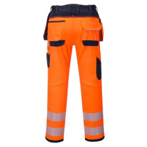 Portwest T501 PW3 Hi-Vis Holster Work Trouser Orange Back
