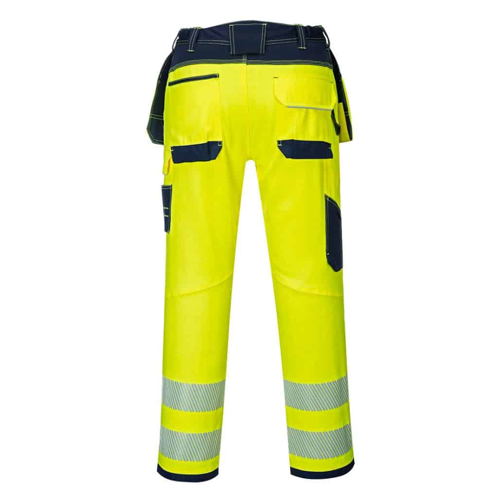 Portwest T501 PW3 Hi-Vis Holster Work Trouser Yellow Back