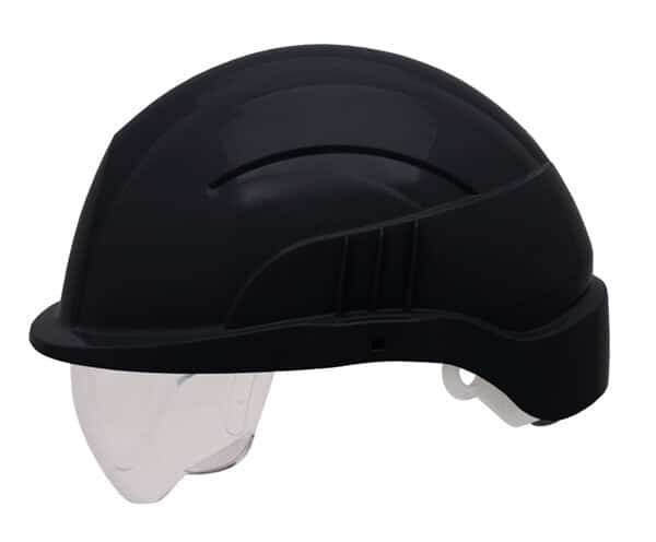Centurion Vision Plus Safety Helmet Black with Integrated safety spectacles