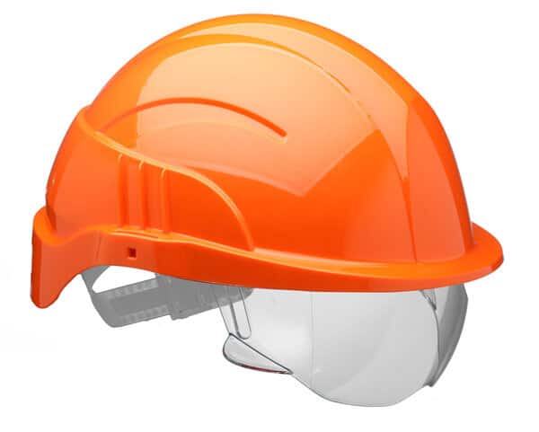 Centurion Vision Plus Safety Helmet Orange with Integrated safety spectacles