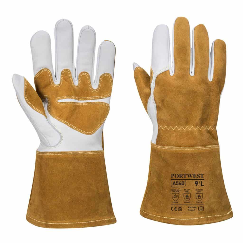 Portwest A540 Welding Gauntlet White and Brown