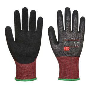 Portwest A671 Latex Cut Glove Grey and Red