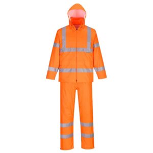 Portwest H448 High visibility Packaway Rainsuit Orange