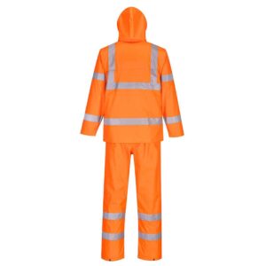 Portwest H448 High visibility Packaway Rainsuit Orange rear