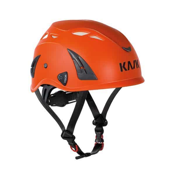 KASK Plasma AQ Safety Helmet orange with a 4 point chinstrap