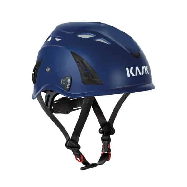 KASK Plasma AQ Safety Helmet blue with a 4 point chinstrap