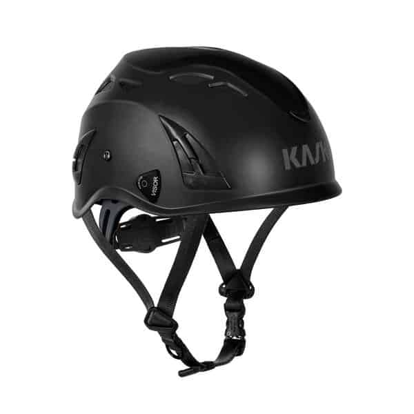 KASK Plasma AQ Safety Helmet black with a 4 point chinstrap