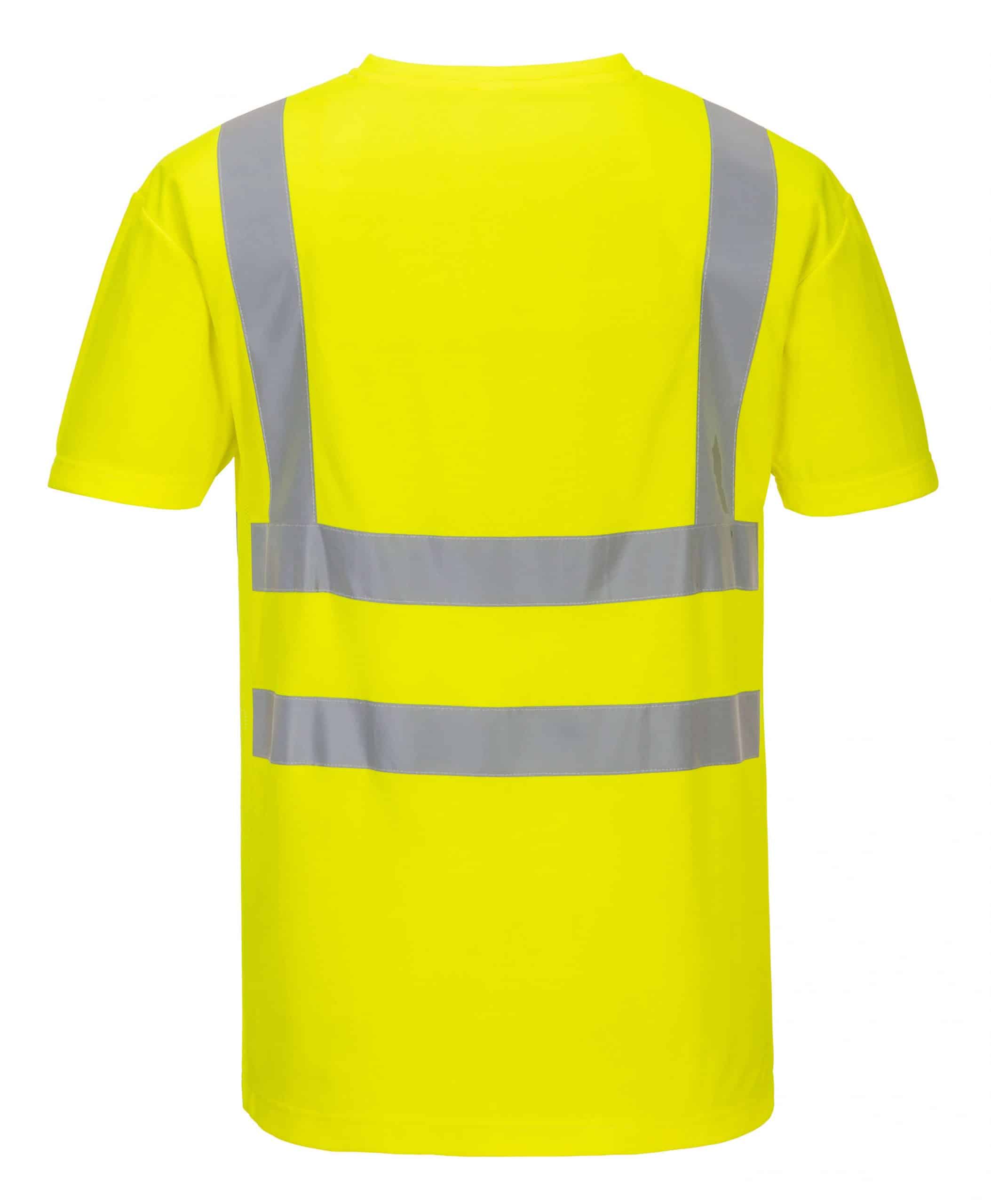 Portwest S179 V Neck T Shirt yellow Rear