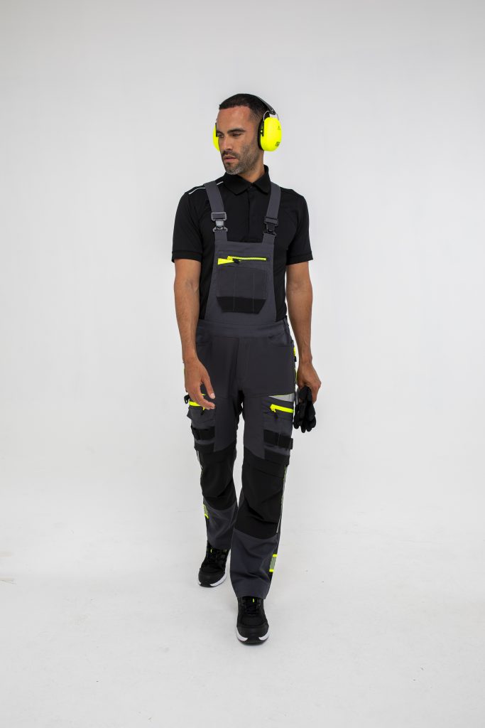 Portwest DX441 DX4 Bib and Brace - Front Grey Model