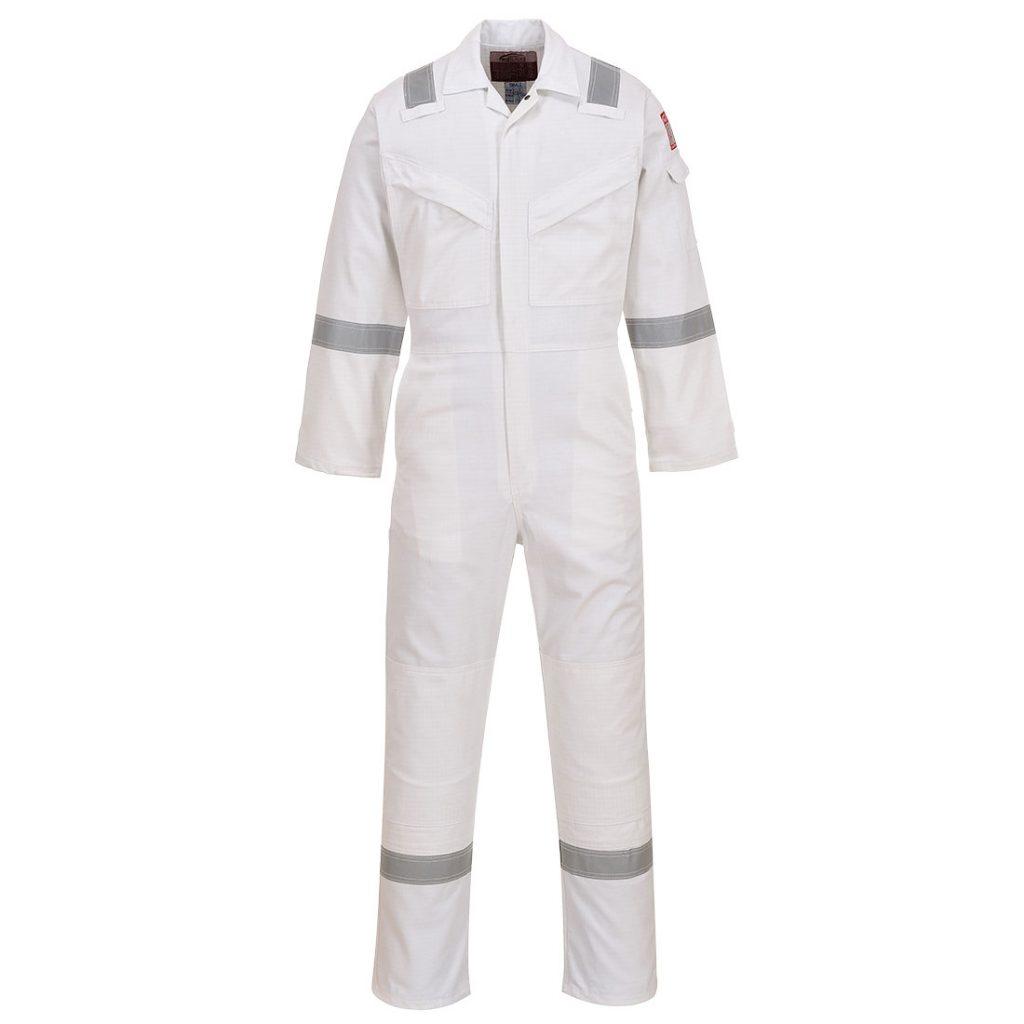 Portwest FR50 Flame Resistant Coverall White Front