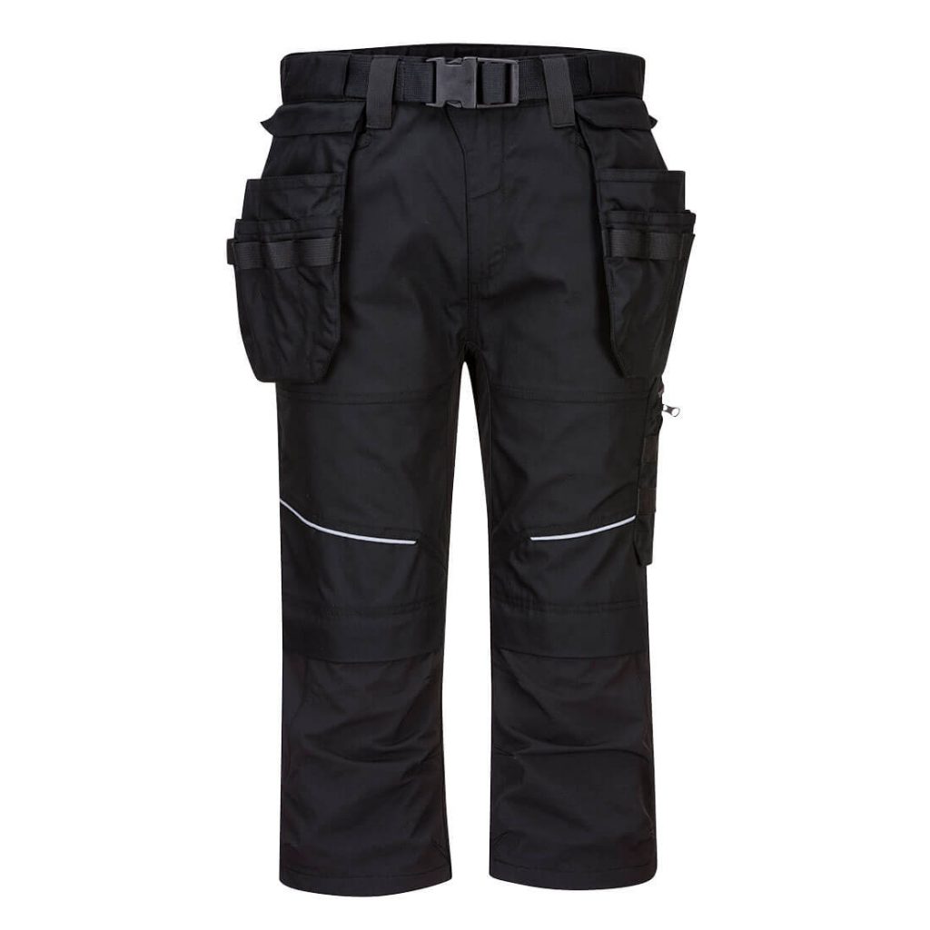 Portwest KX344 Black 3/4 Shorts - 3 4 work trousers