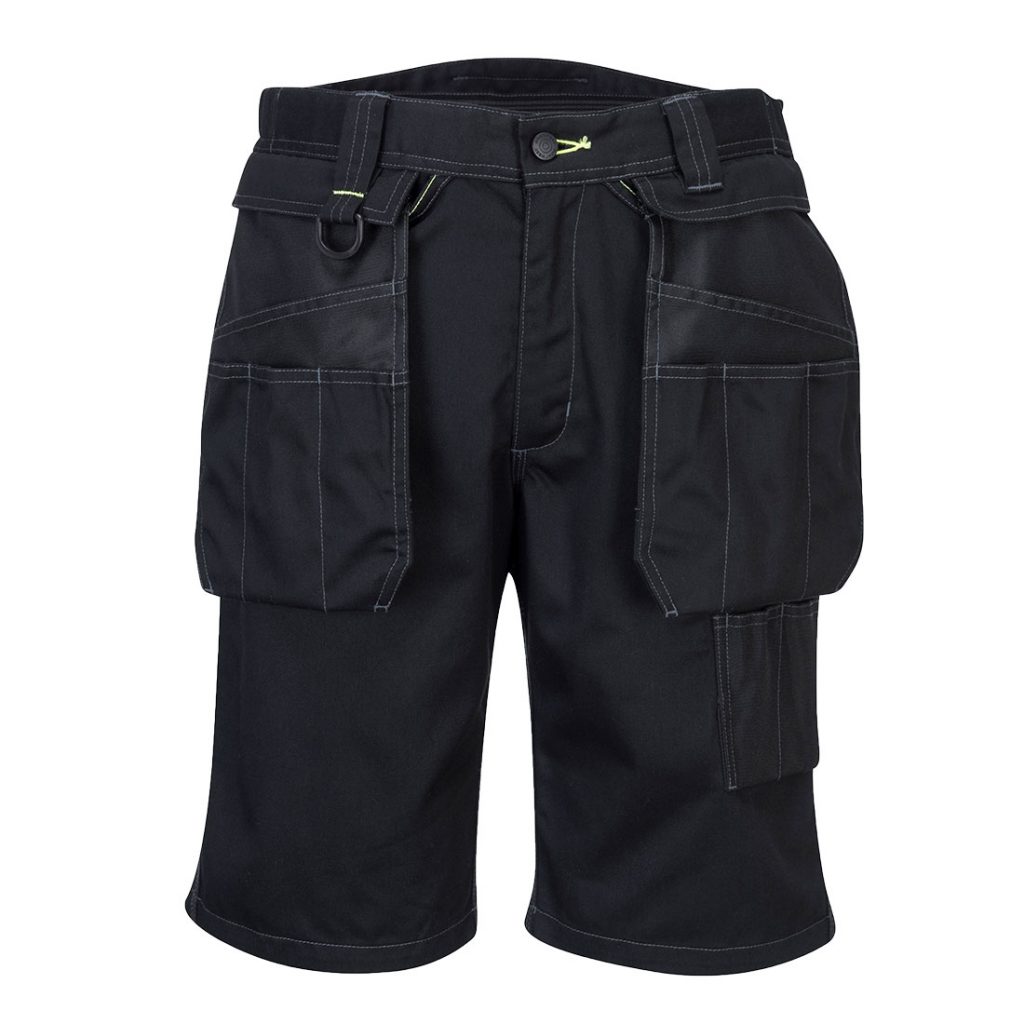 PW345 Holster Work Shorts by Portwest in Black Front