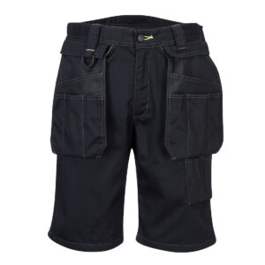 PW345 Holster Work Shorts by Portwest in Black Front