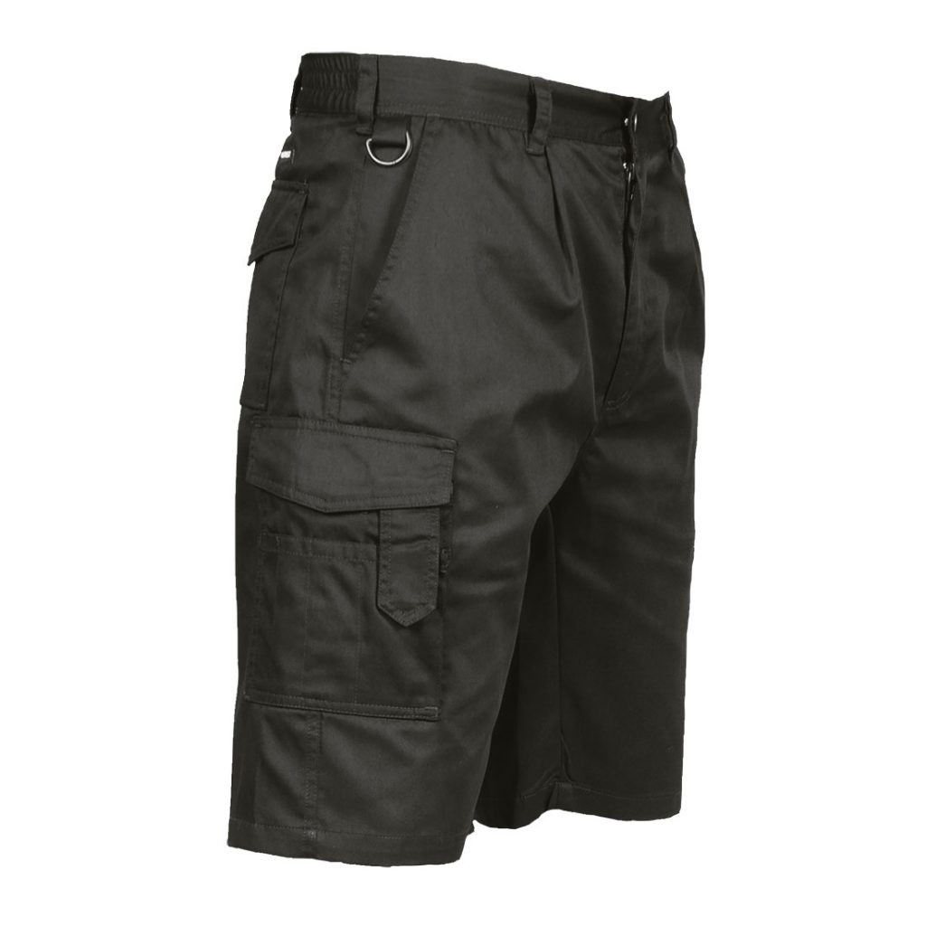 Portwest S790 Combat Shorts Black Front - workwear shorts