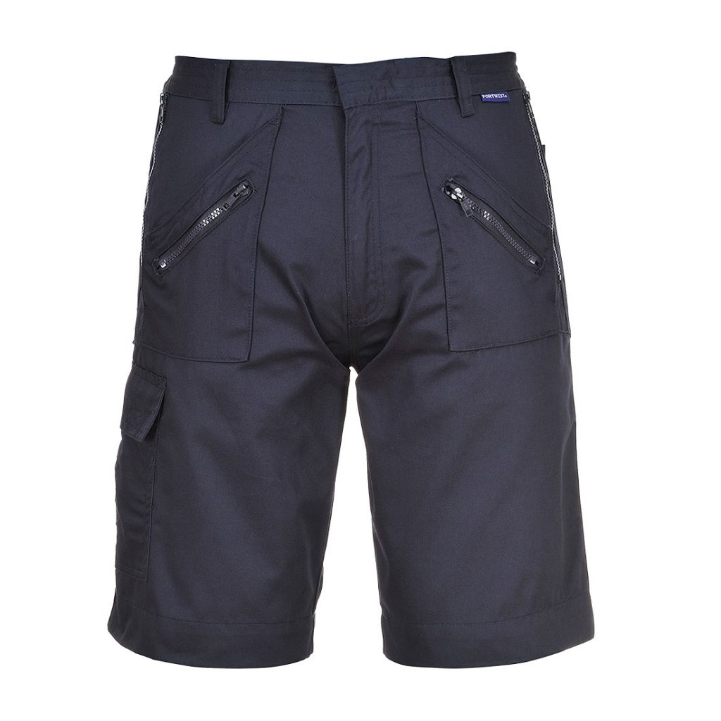 S889 Portwest Action Shorts Navy Front - workwear shorts